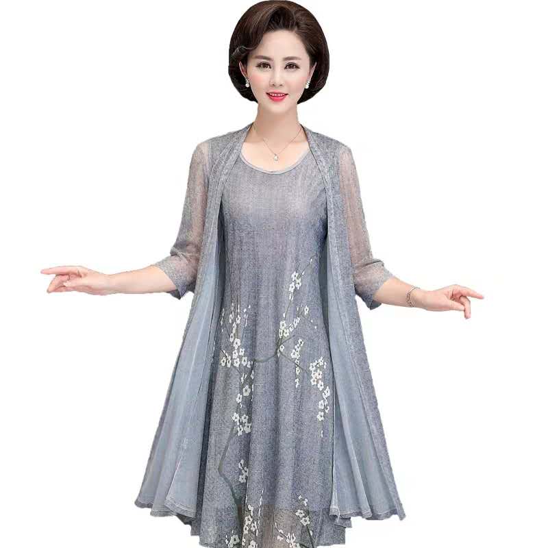 French Vintage Floral Midi Dress - Sommer Baumwolle Leinen 2-teiliges Set Kleid