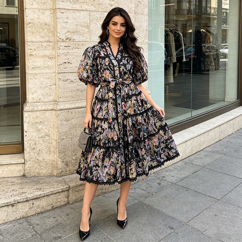 ZAMOR Französisches Vintage-Bl – French Vintage Floral Midi Dress Bewertung und Preis