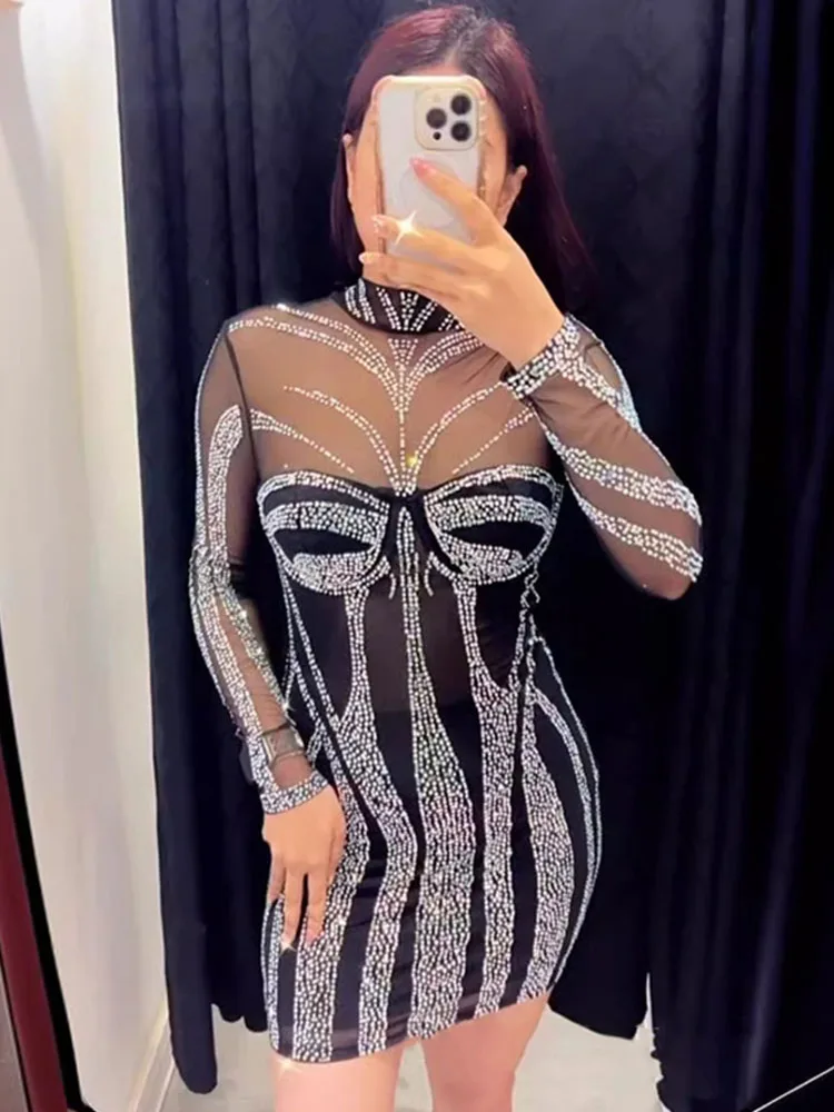Sparkly Diamanten Strass Gebur – Sparkly Rhinestone Club Party Dress Bewertung und Preis