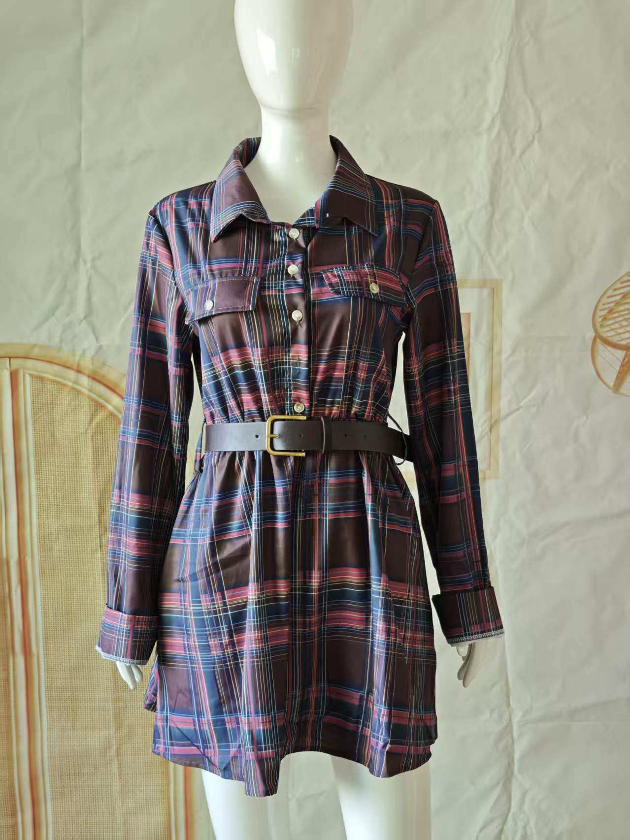Damenhemd, Stofftaschen, Gürte – Casual Loose Linen Shirt Dress Bewertung und Preis
